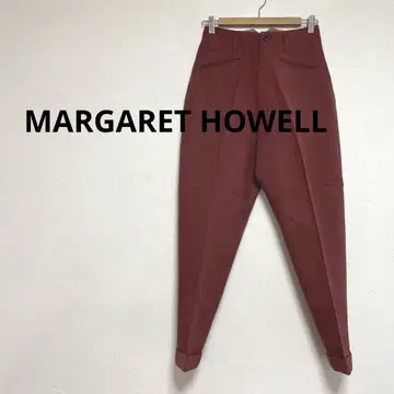 마가렛호웰 센터 프레스 테이퍼드 팬츠 버건디 M