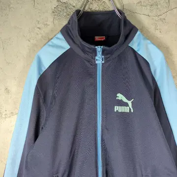 PUMA 푸마 트랙 재킷 네이비 곤색 스카이블루 저지 사이드 라인