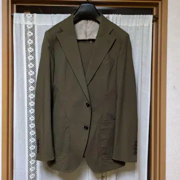 SUIT SELECT 카키 코튼 셋업