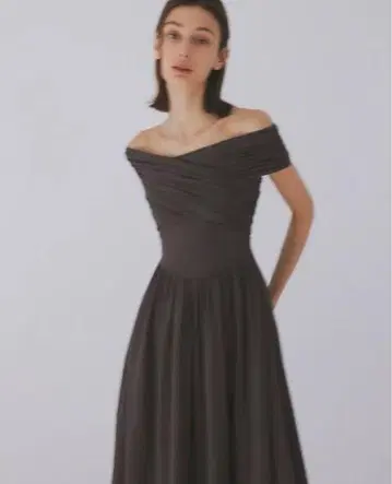 Maison celon cross shoulder gather dress