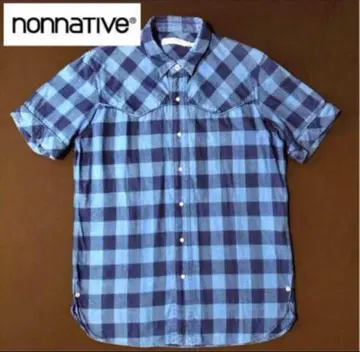 nonnative 논네이티브 반팔 플란넬 셔츠 M 사이즈