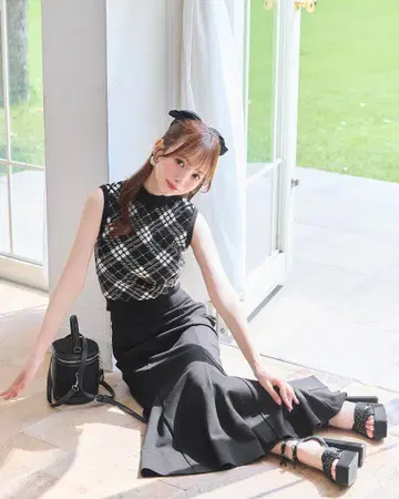 미셸 마카롱 성인 슬림 레그 스커트
