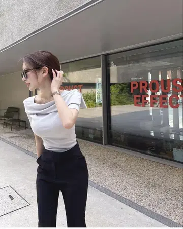qung 사이드 컬러 데일리 T