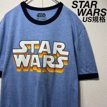 [ US 규격 ] 레어 STAR WARS 링거 로고 티셔츠 블루 파랑 S