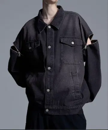 Loose/루스 3way 빈티지 지퍼 숄더 데님 재킷