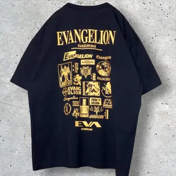 GU x 에반게리온 티셔츠 블랙 XL 사이즈 T130
