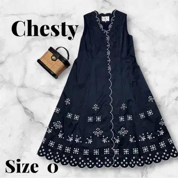 chesty 스캘럽 자수 베스트 원피스 사이즈 0