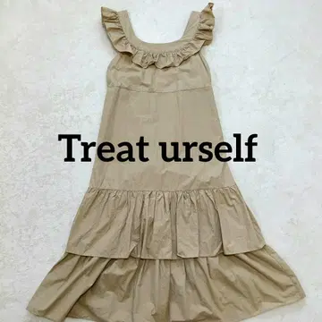 Treat urself 트리트유어셀프 슬리브리스 프릴 롱 원피스