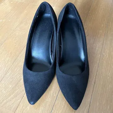 블랙 스웨이드 하이힐 23.5cm