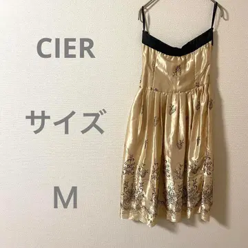 CIER 시엘 슬리브리스 무릎 기장 원피스 베이지 파티 화려함