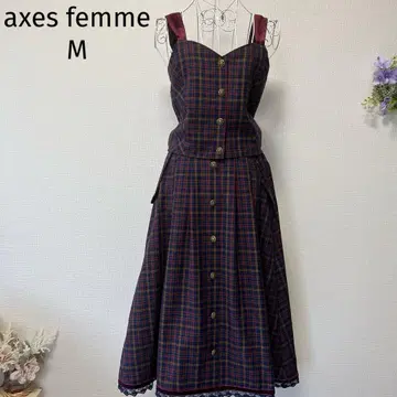[ axes femme ] 타탄 체크 스커트 뷔스티에 셋업