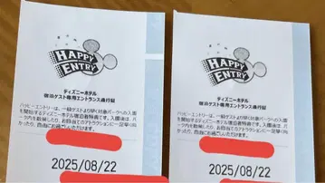 디즈니씨 해피 엔트리 2매 세트 디즈니랜드&씨