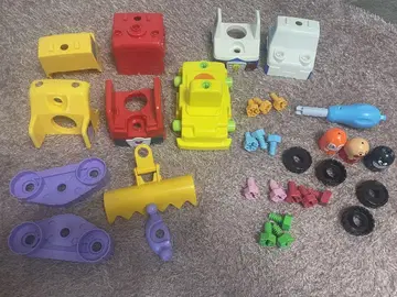 호빵맨 조립 DIY 나사나사 체인지! 일하는 탈것