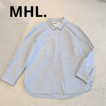 MHL. 마가렛호웰 코튼 긴팔 셔츠 스카이블루