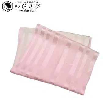 일본 정통의상 소품 오비 장식 천 순수 실크 린즈 죽색 C-6340