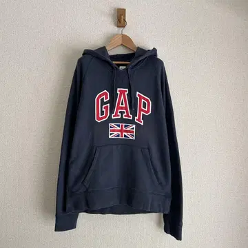 GAP 로고 후드티 플래그 로고 네이비 래글런 M