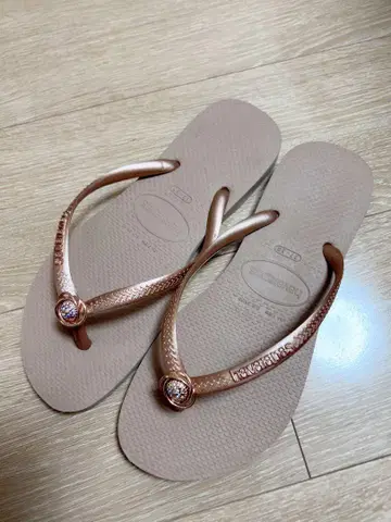 Havaianas 비치 샌들 로즈 골드 24cm 하와이아나스