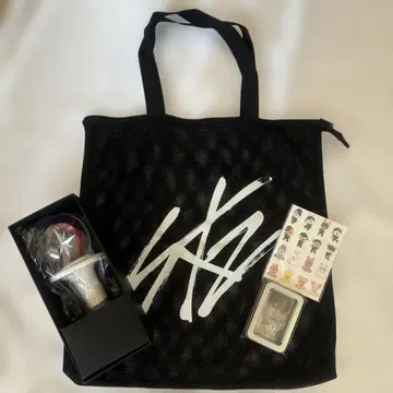 Stray Kids 응원봉 메쉬 토트백 멀티 캔 케이스 세트