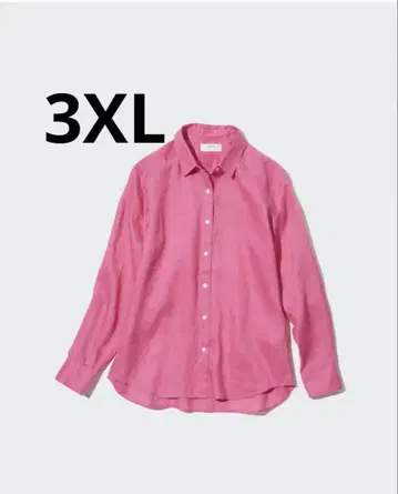 미사용 새상품 UNIQLO 프리미엄 린넨 셔츠 3XL 핑크