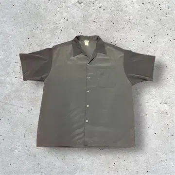 Caltop 오픈 카라 반팔 셔츠 차콜 그레이 L