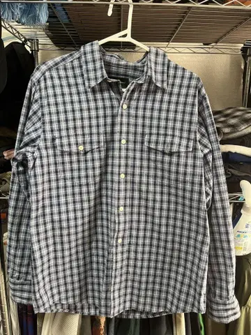 90s eddiebauer 깅엄 체크 셔츠 원단