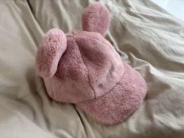 디즈니 미키 미니 귀 달린 핑크 캡 모자