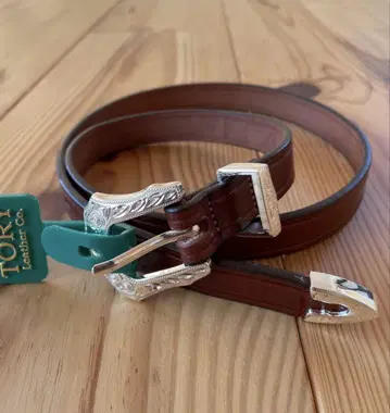 새상품 28인치 TORY leather western belt 오크