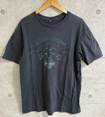 Harley-Davidson 스컬 프린트 티셔츠 XL 상당 추정 00s