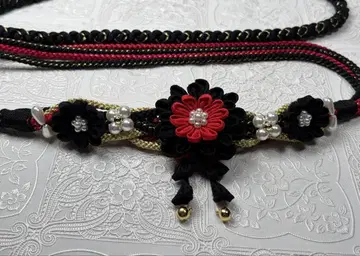a-359 순수 실크 오비지메 후리소데 성인식 펄 츠마미 자이크 꽃