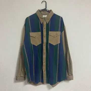 [빈티지] 웨스턴 셔츠 자수 긴팔 셔츠 면 100% 아메카지