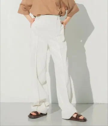 노 린넨 트윌 와이드 팬츠 아이보리 M