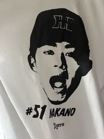 한신 타이거즈 시크릿 얼굴 T셔츠 나카노 타쿠무