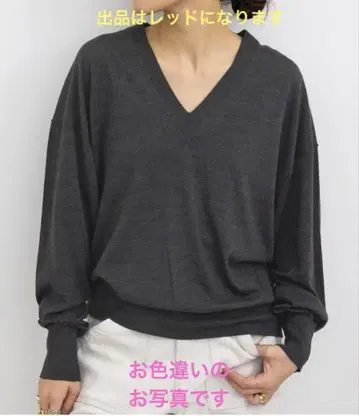 라빠르망 WISH High Gauge V Neck Pullover 빨간색