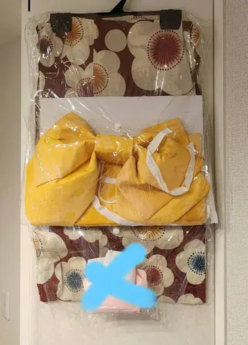 유카타 빨간색 액티브 큐트 꽃무늬 팝 새상품급