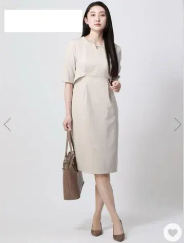 [ THE SUIT COMPANY ] 베이지 5분 소매 원피스