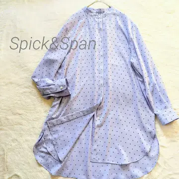 스픽 앤 스팬 Spick&Span 별 패턴 밴드 카라 롱 셔츠