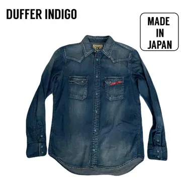 DUFFER INDIGO 데님 셔츠 웨스턴 셔츠 터콰이즈 버튼