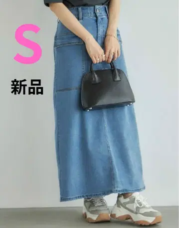 [새상품] 시마무라 다나카 리나 내로우 스커트 데님 스커트 S 청색 블루