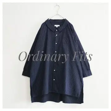 택 포함 새상품 Ordinary Fits BARBER SHIRTS 네이비