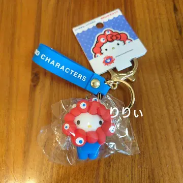 엑스포 산리오 먝먝 입체 마스코트 스트랩 키링 키티