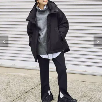 Spick & Span 발수 후디드 다운 하프 코트 사이즈 34