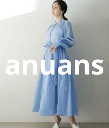 거의 미사용 anuans 셔츠 원피스 SMALL 블루 여성용