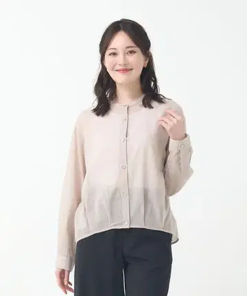 크로커다일 코튼 밴드 카라 셔츠 L 사이즈 시어 셔츠