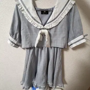 ROJITA 지뢰 양산 로지타 체크 무늬 세일러 원피스 (색스)