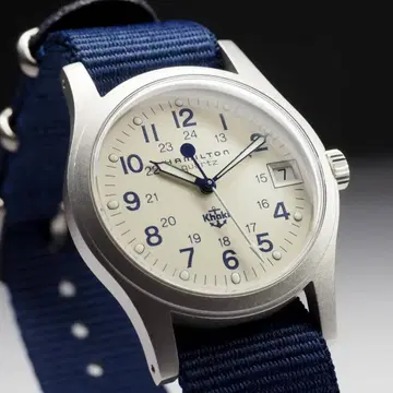 해밀턴 카키 닻 마크 남성용 화이트 빈티지 R-S