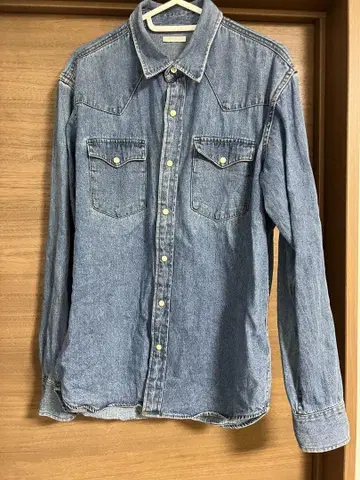 유니클로 데님 셔츠 긴팔 데님 블루 M