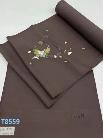 쓰케사게 자수 금박 설륜 벚꽃 단풍 순수 실크 옷감