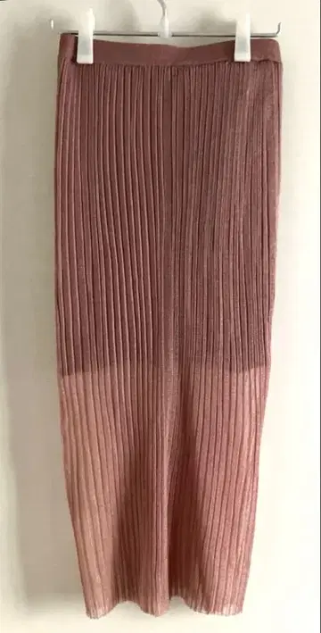자라 ZARA 시어 소재 핑크 플리츠 미디 스커트