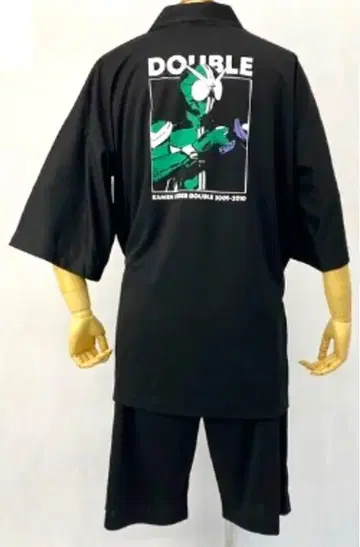 새상품 가면라이더 W 진베이 블랙 LL 사이즈 가면라이더 더블 백 프린트