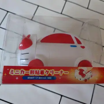 헬로키티 미니카 모양 접착 클리너 화이트/레드 헬로키티